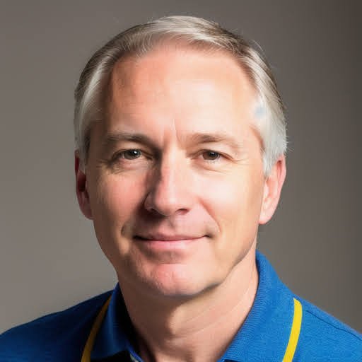 professional engineer headshot of a white guy with blue clothes